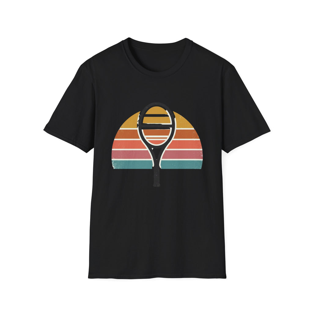 Tennis Racket Retro Sunset T-Shirt