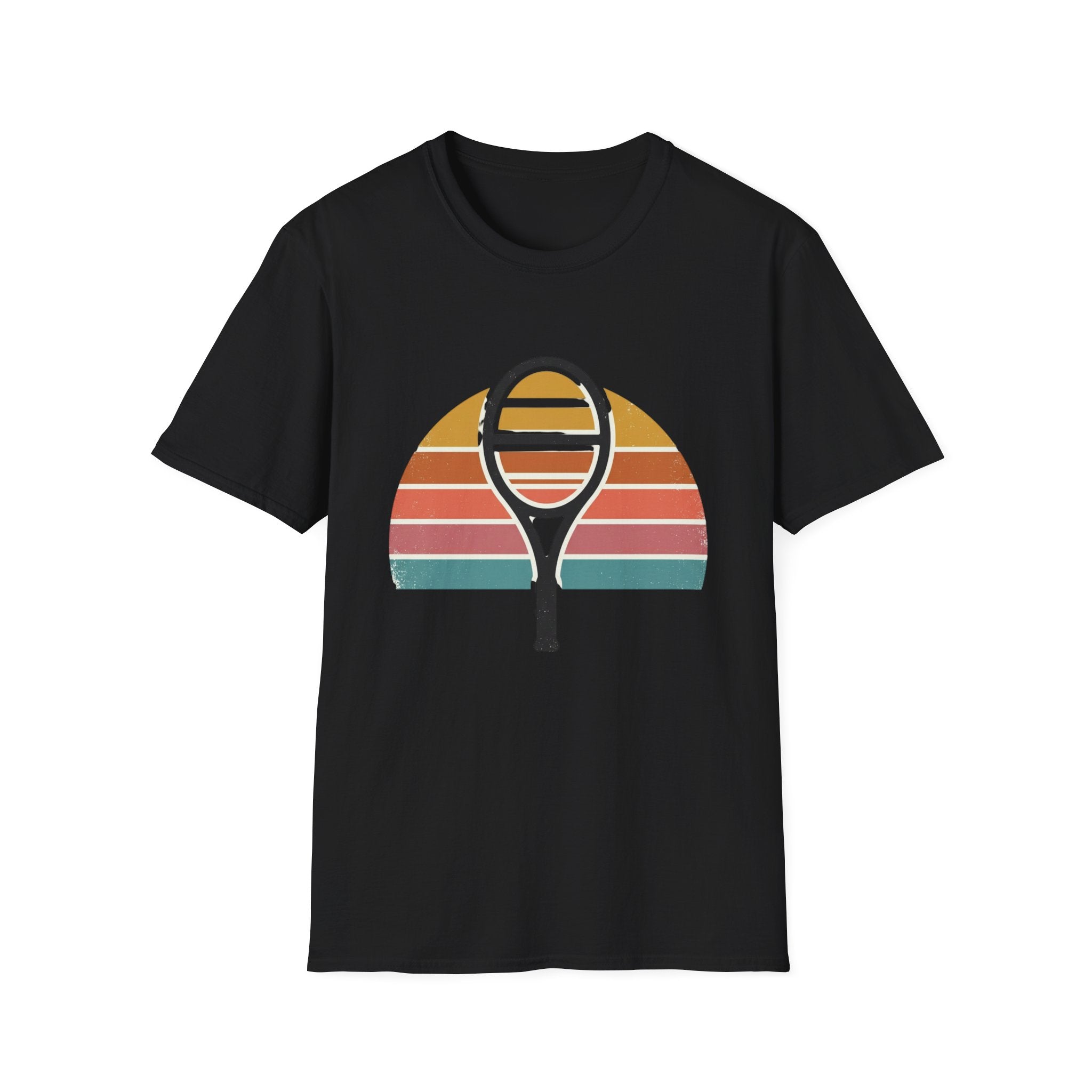 Tennis Racket Retro Sunset T-Shirt