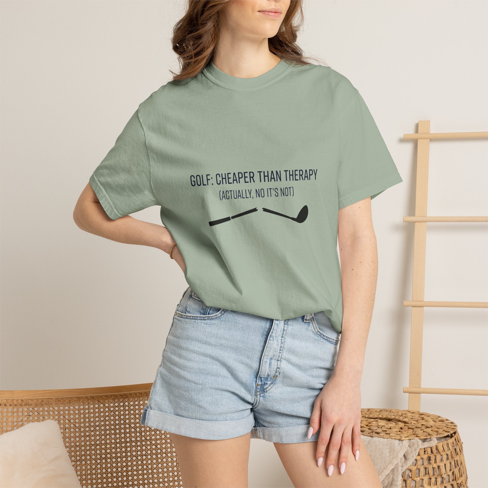 Golf: Cheaper Than Therapy T-Shirt — Funny Golfers Tee