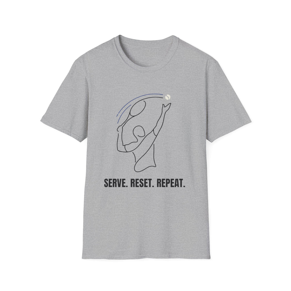 Serve. Reset. Repeat. Volleyball T-Shirt — Minimalist Player Graphic Tee