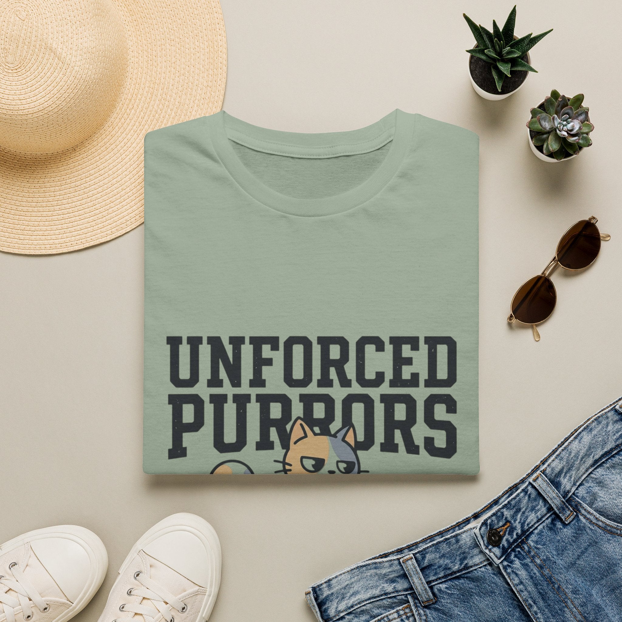 Unforced Purrs Cat T-Shirt — Funny Tennis Cat Graphic Tee