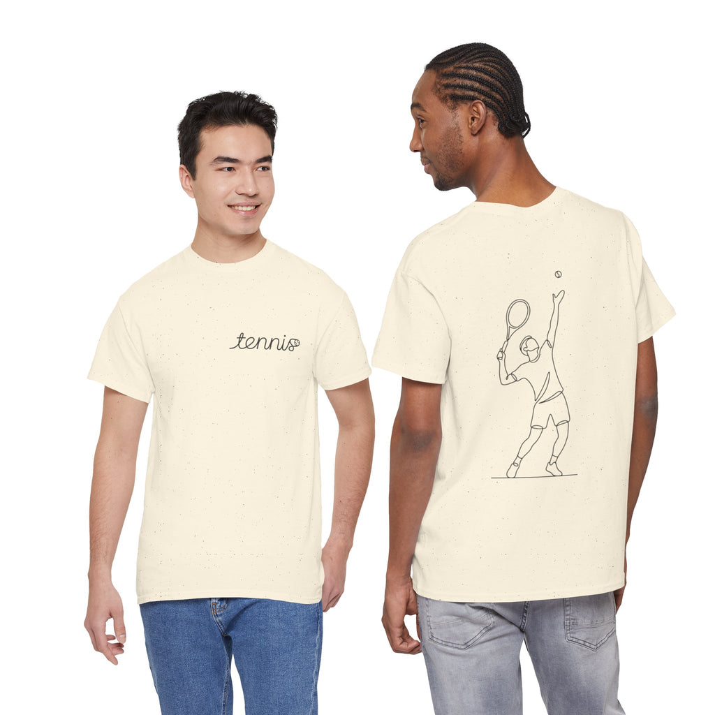 Tennis Serve Line Art Tee — Minimalist Tennis T-Shirt