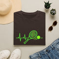 Tennis Racket Heartbeat T-Shirt — Neon Green Tennis Lover Tee