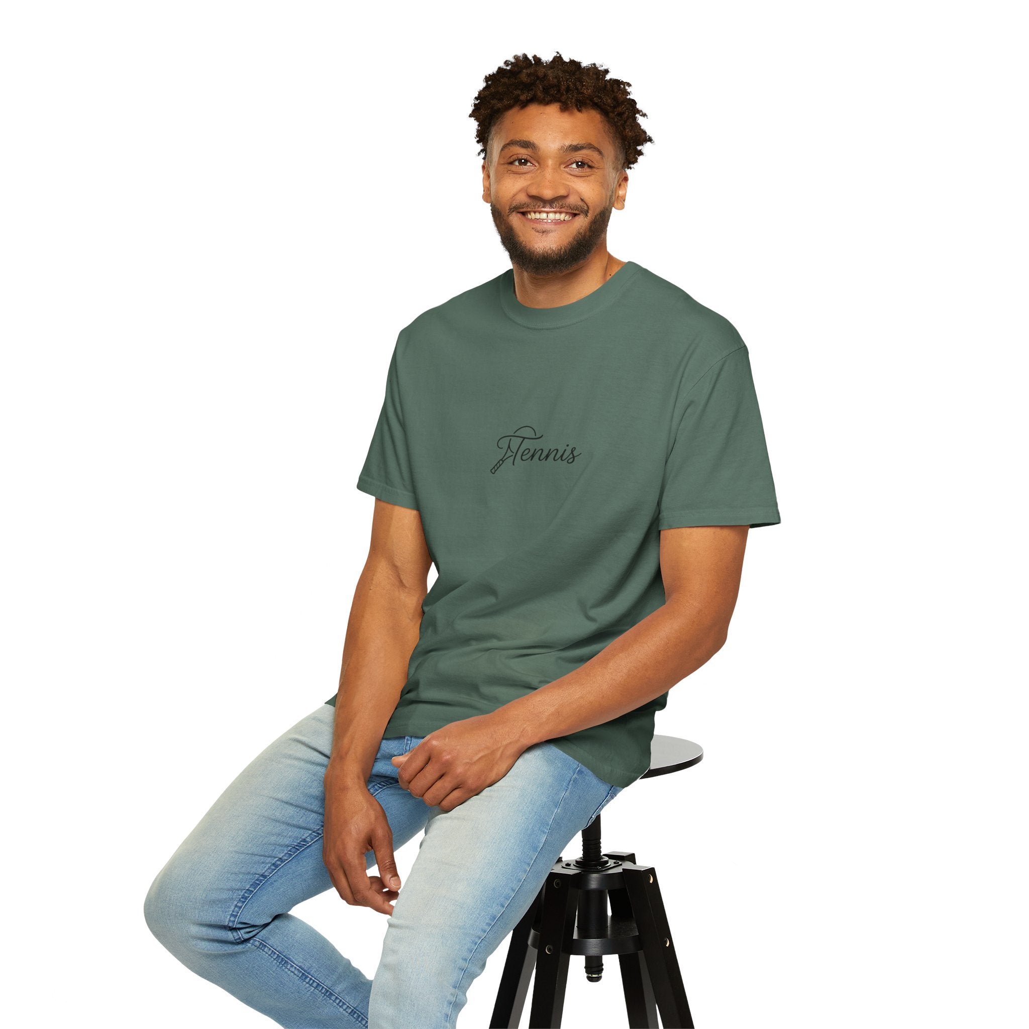 Tennis Script Tee — Minimalist Athletic Tennis T‑Shirt