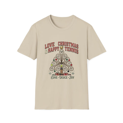 Christmas Tennis T‑Shirt – "Love Christmas & Happy Tennis" Holiday Tennis Tee