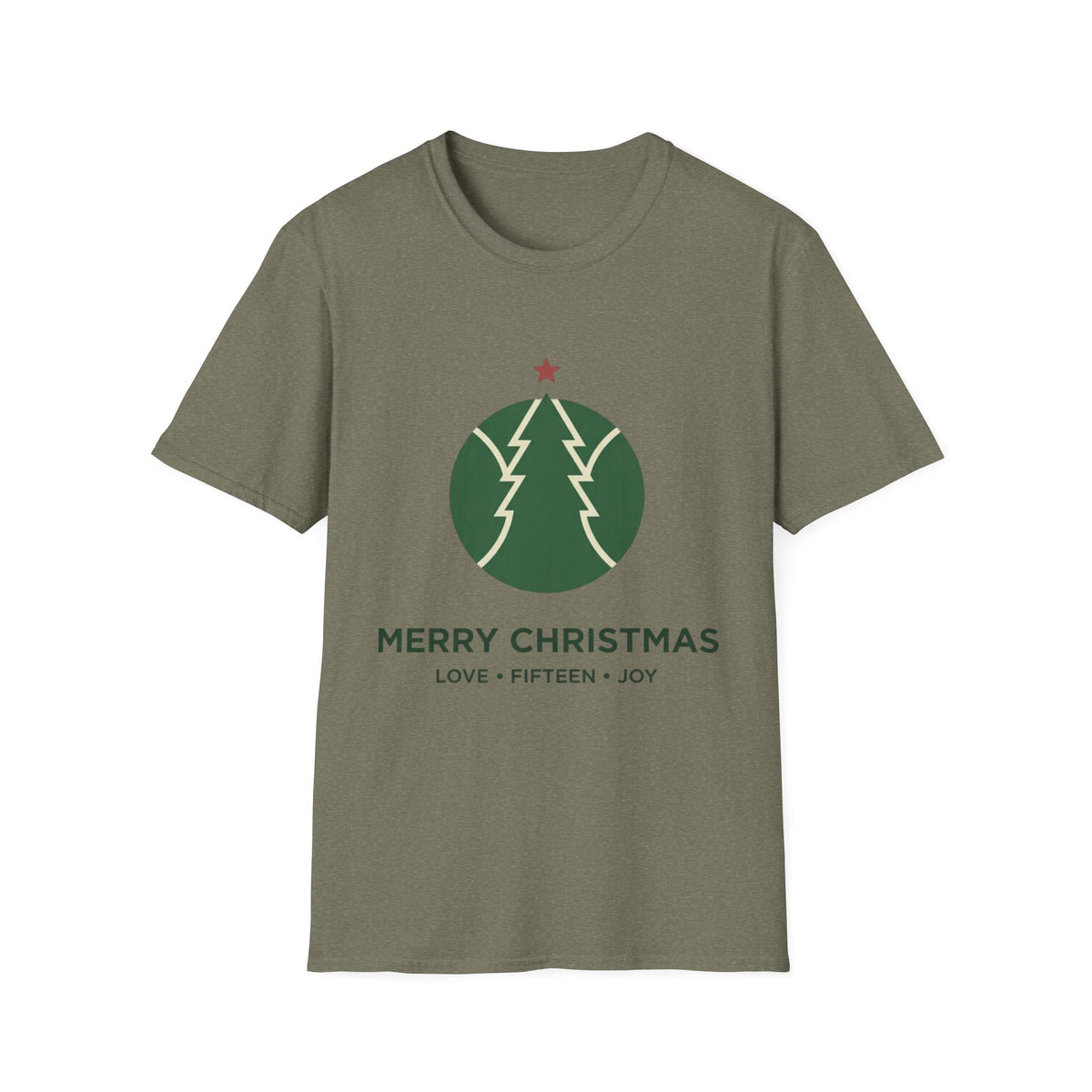 Christmas Tree Circle T-Shirt — "Merry Christmas" Holiday Tee