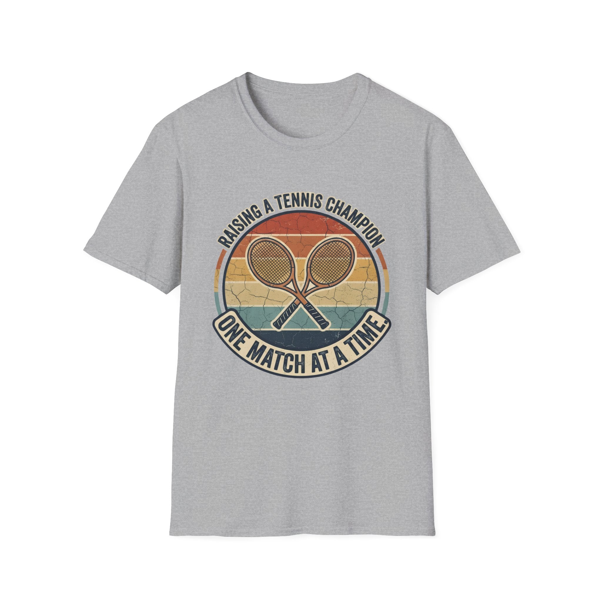 T-Shirt — Raising a Tennis Champion Vintage Graphic (“One Match at a Time”)