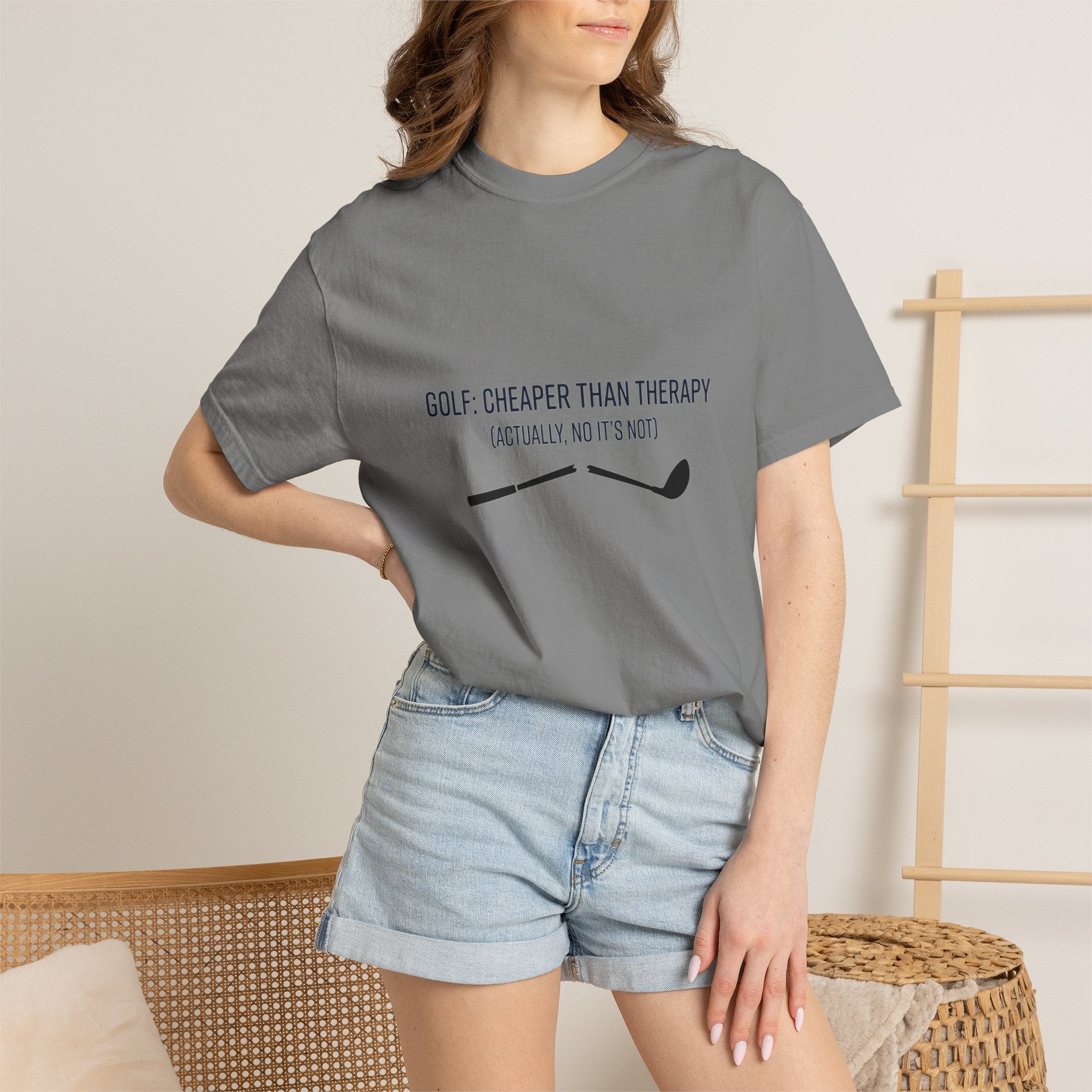 Golf: Cheaper Than Therapy T-Shirt — Funny Golfers Tee