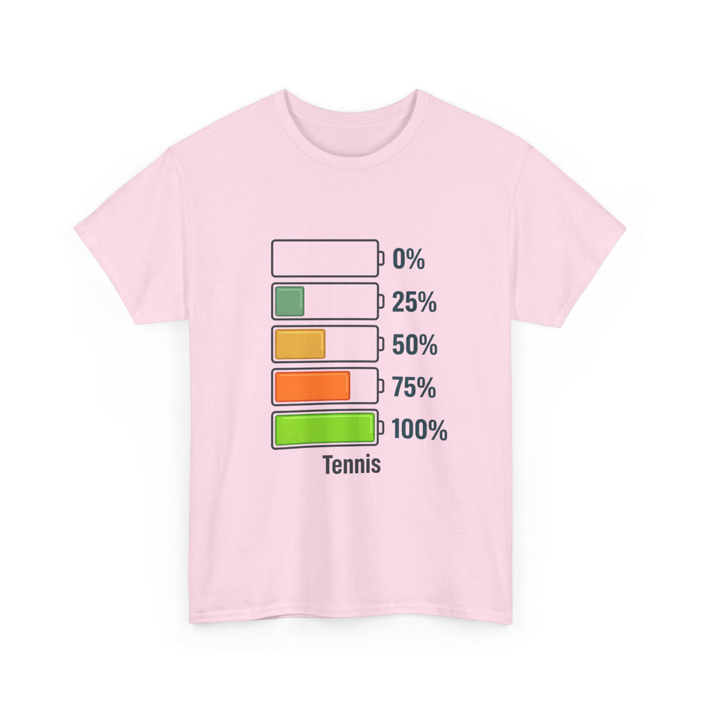 T-Shirt — Tennis Battery Level Graphic Tee (0%-100%)