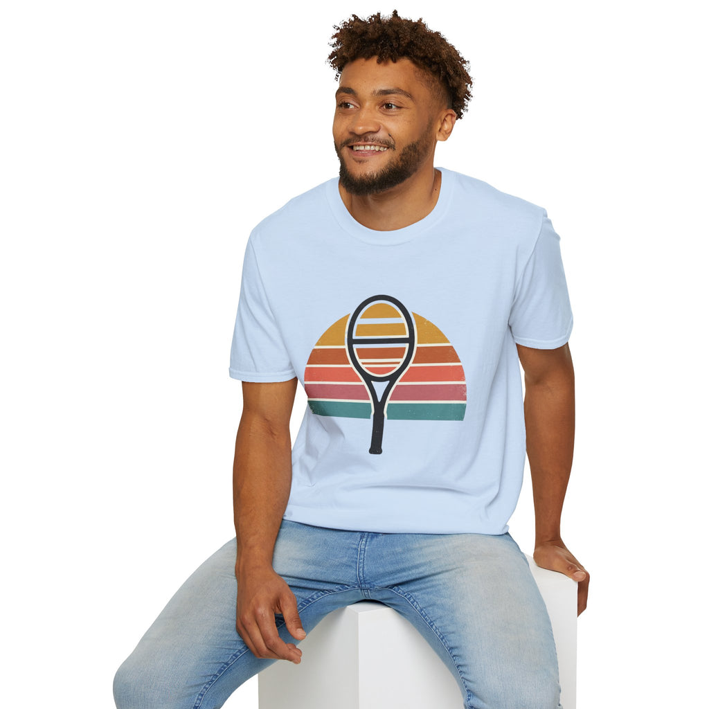 Tennis Racket Retro Sunset T-Shirt