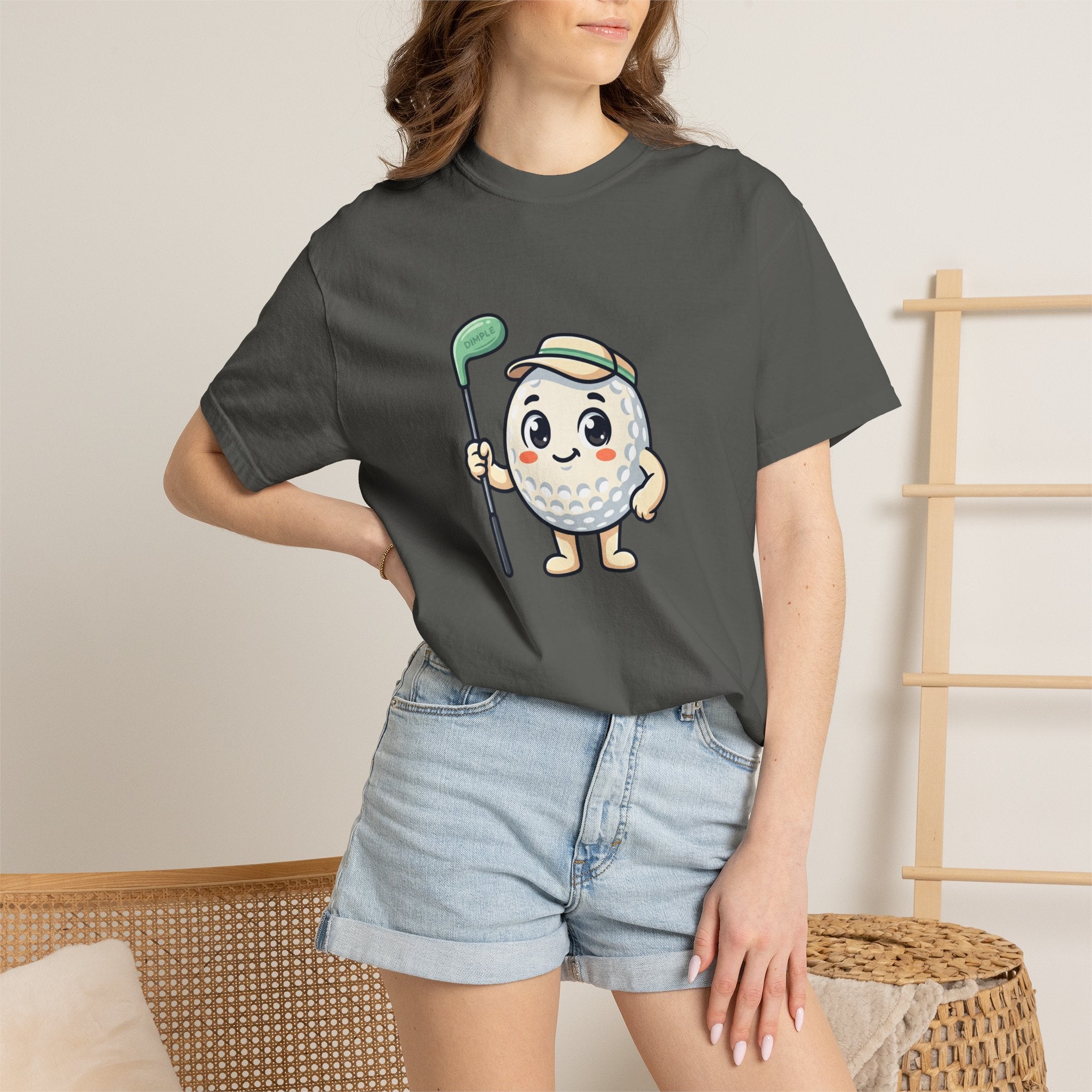 Golf Ball Cartoon T-Shirt — Cute Golfer Graphic Tee
