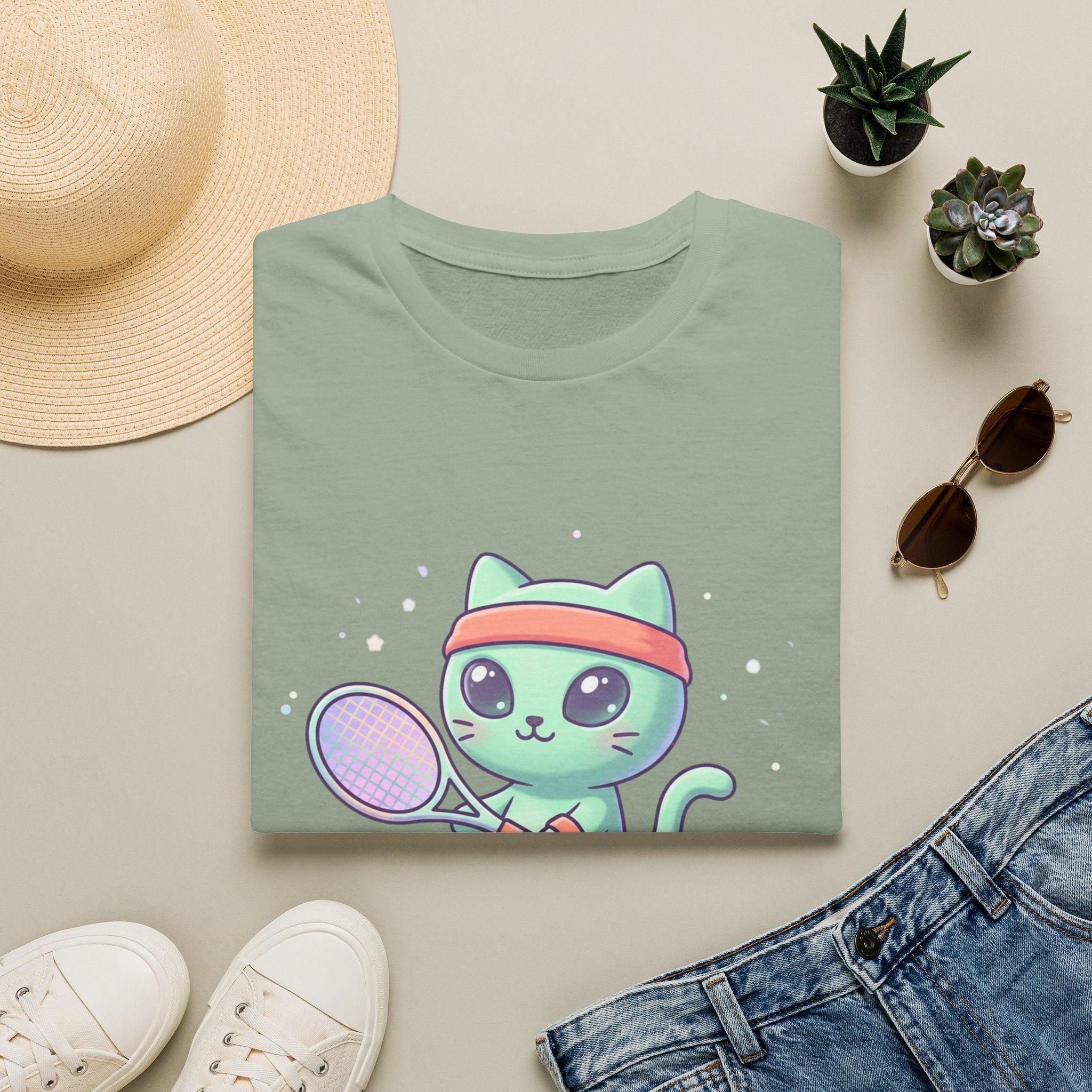 Cute Tennis Cat T-Shirt