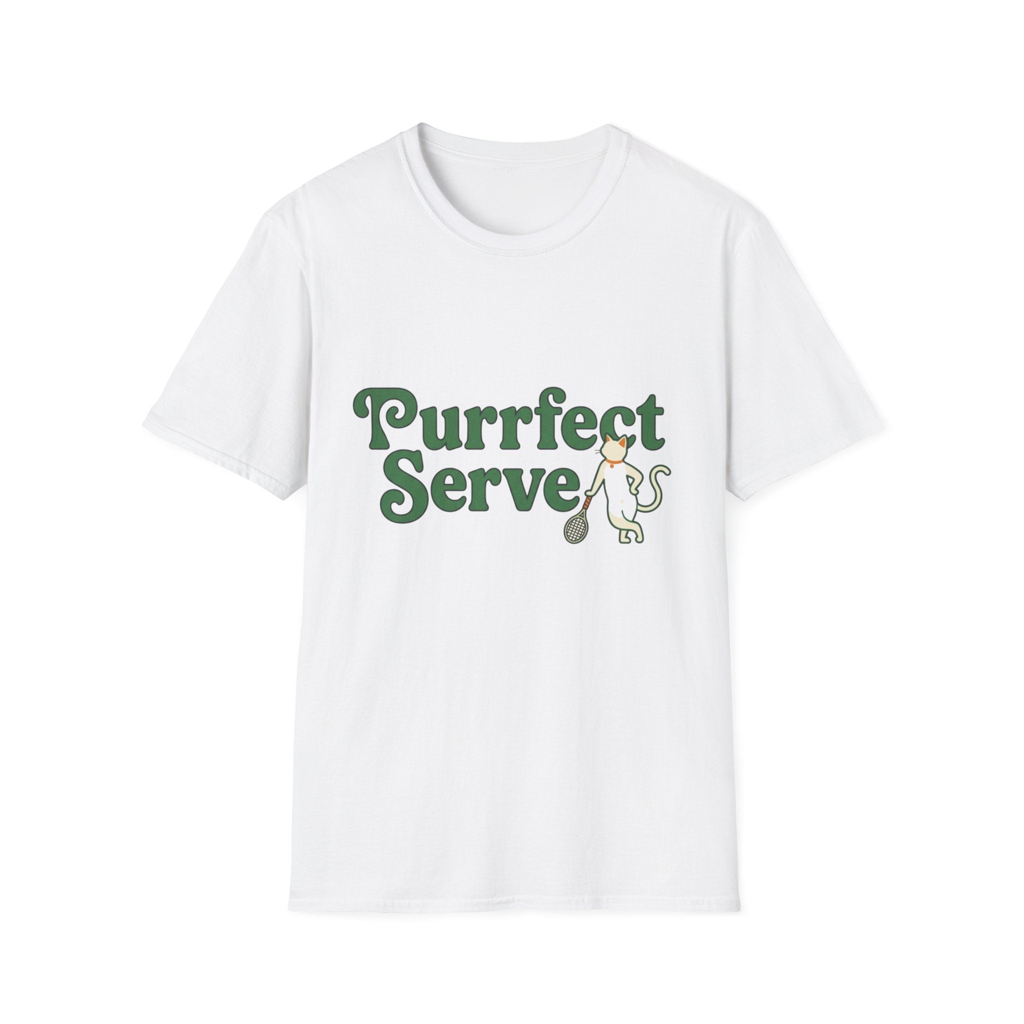Purrfect Serve Cat Tennis T-Shirt