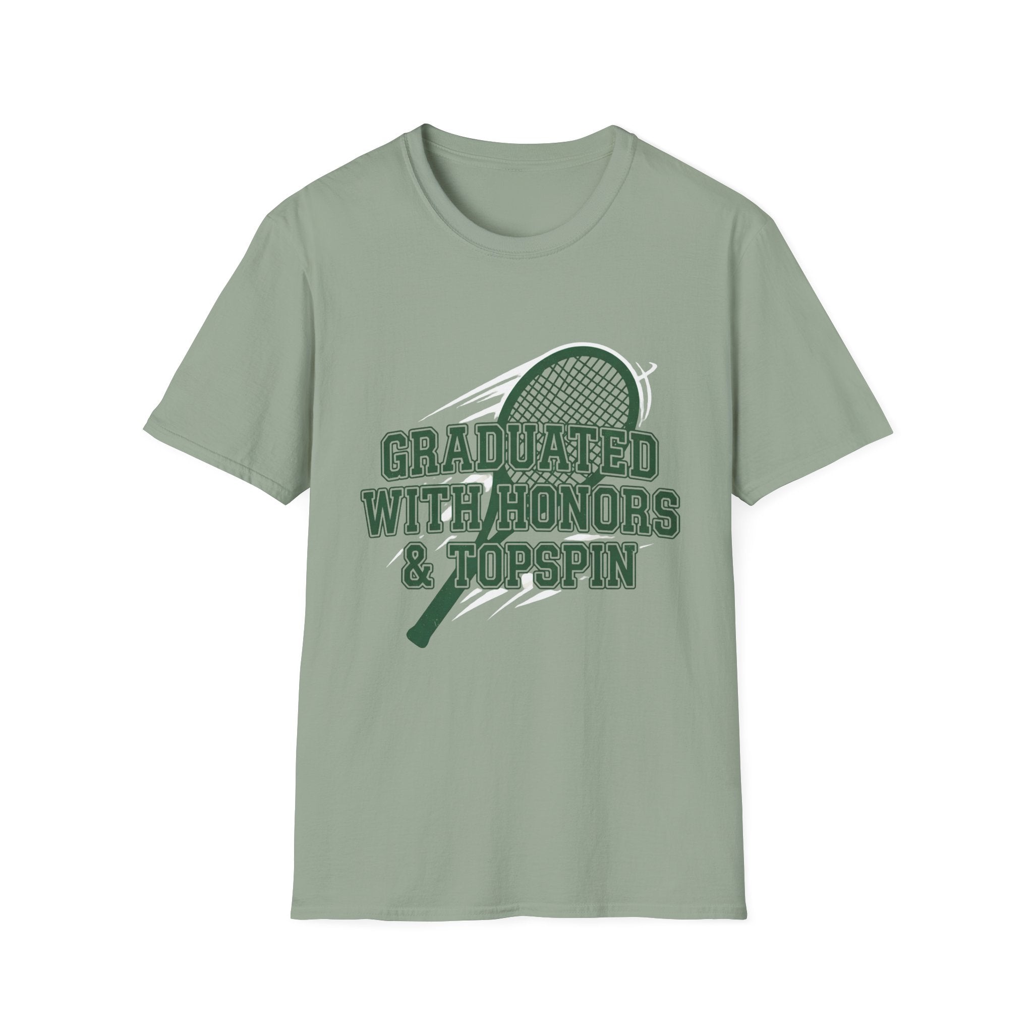 Graduated With Honors Tennis T-Shirt — Vintage Collegiate Topspin Tee