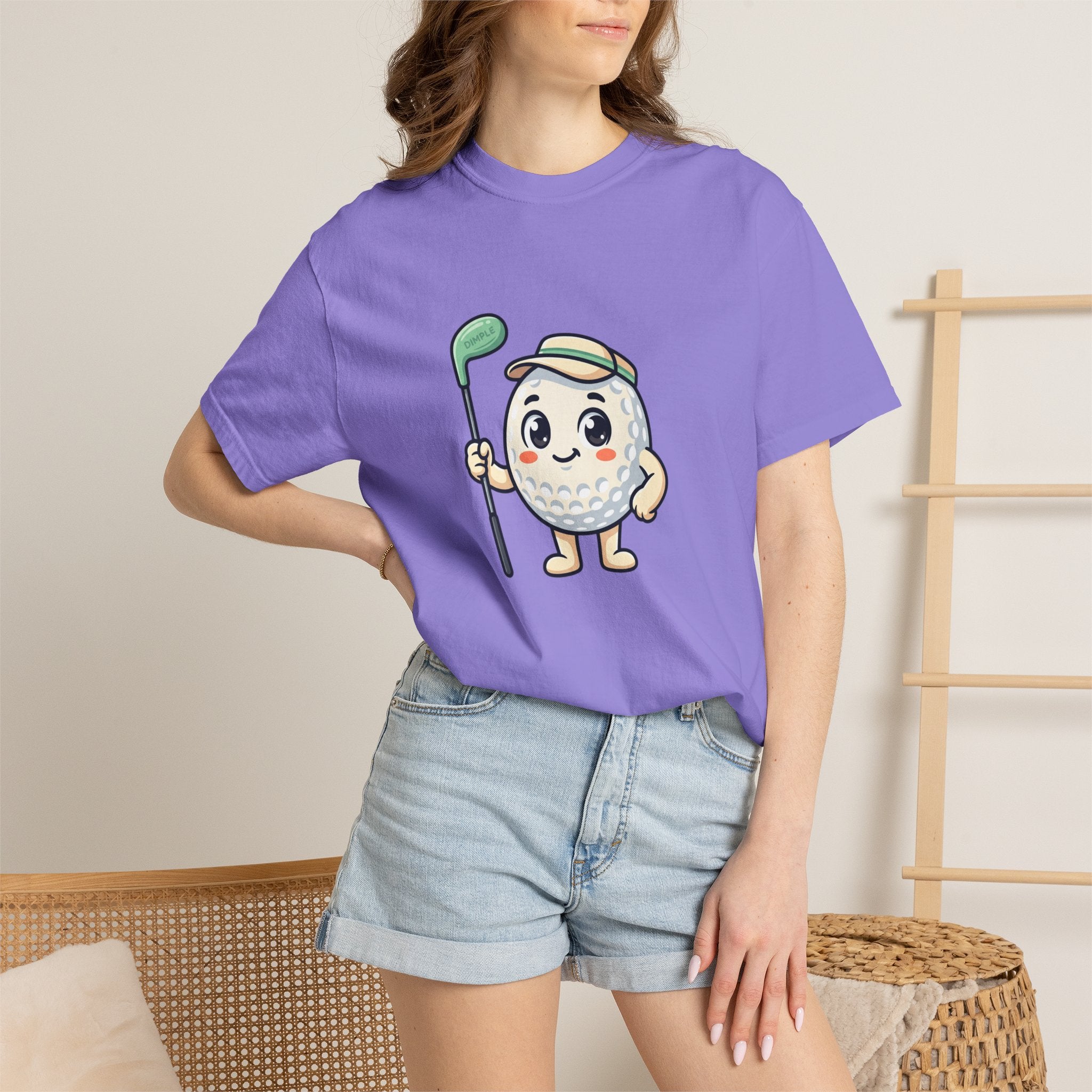 Golf Ball Cartoon T-Shirt — Cute Golfer Graphic Tee