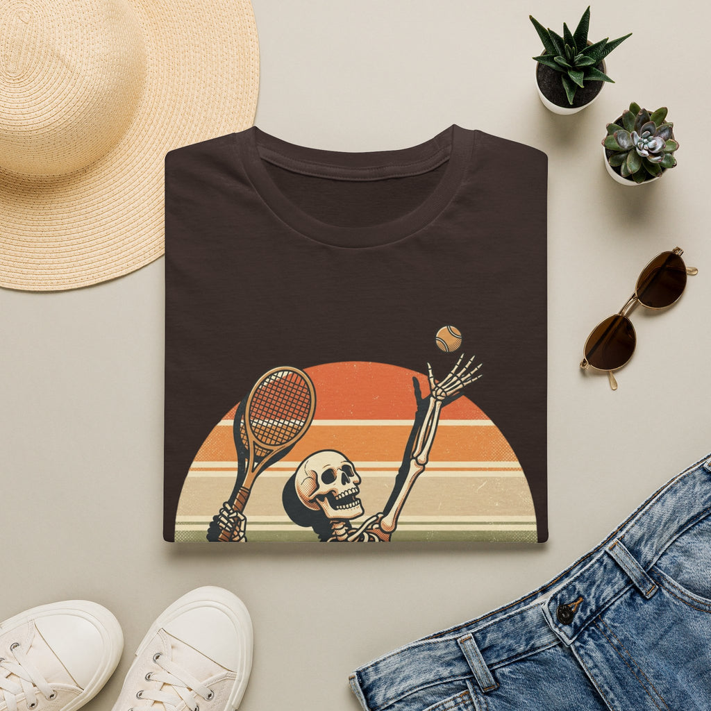 Skeleton Tennis Tee — Retro Sunset Vintage t_shirt