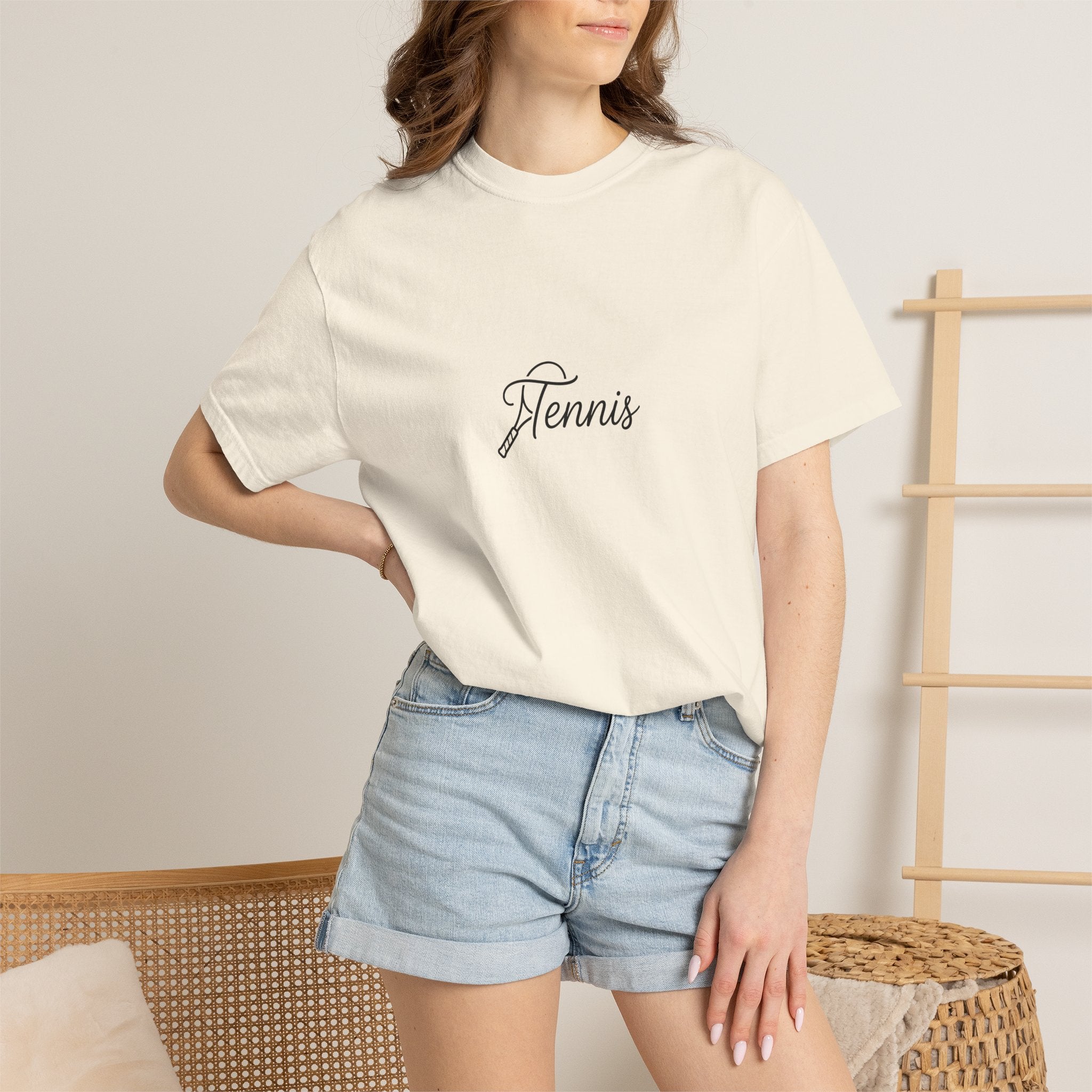 Tennis Script Tee — Minimalist Athletic Tennis T‑Shirt