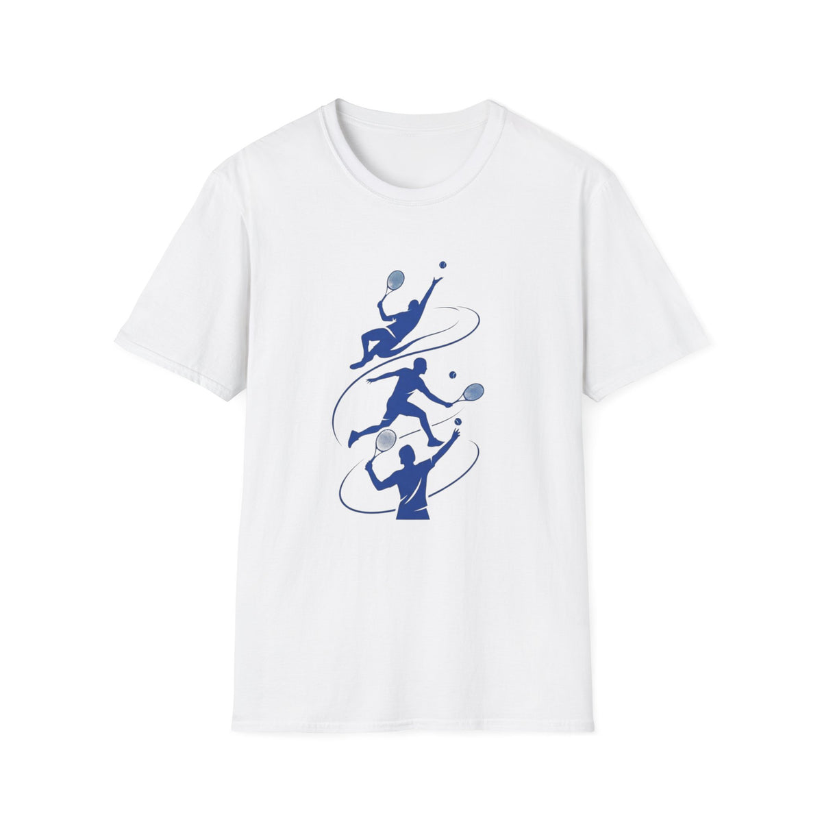 tennis Silhouette T-Shirt — Blue Players Action Design