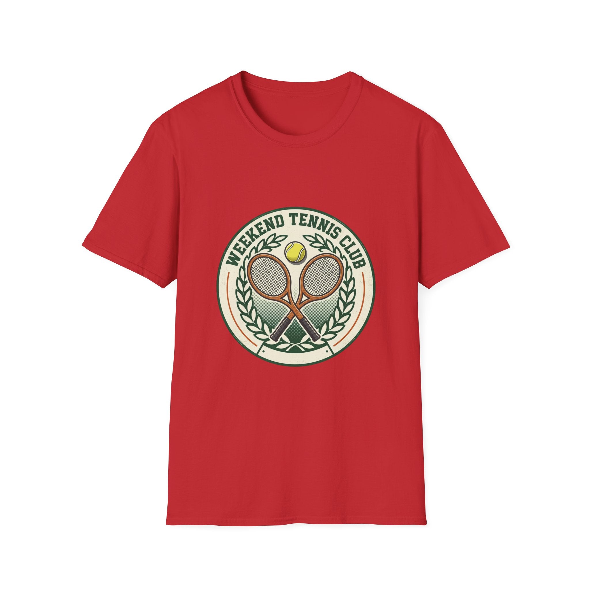 Weekend Tennis Club T-Shirt — Retro Tennis Racket & Ball Graphic