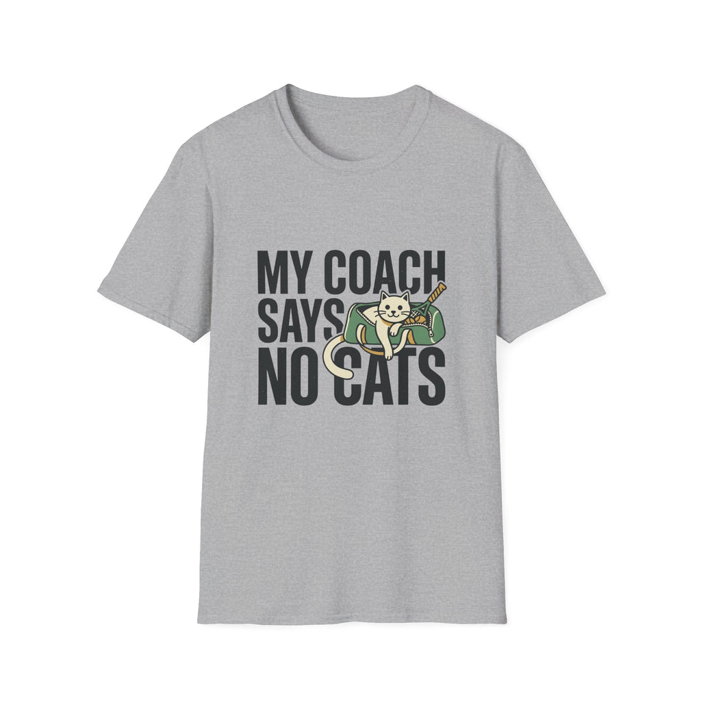 My Coach Says No Cats Funny Cat T-Shirt