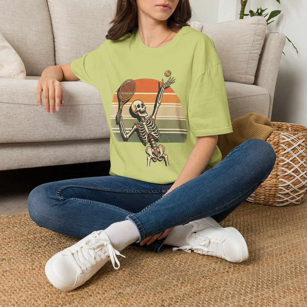 Skeleton Tennis Tee — Retro Sunset Vintage t_shirt