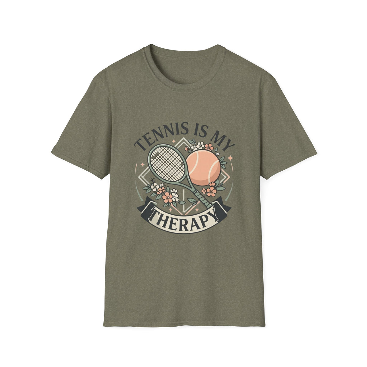 T-Shirt — "Tennis Is My Therapy" Graphic Tee
