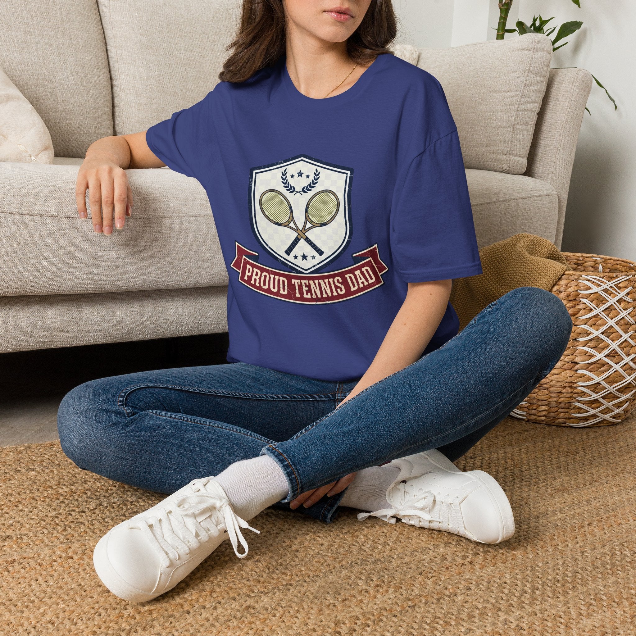 Proud Tennis Dad T-Shirt — Vintage Tennis Crest Tee