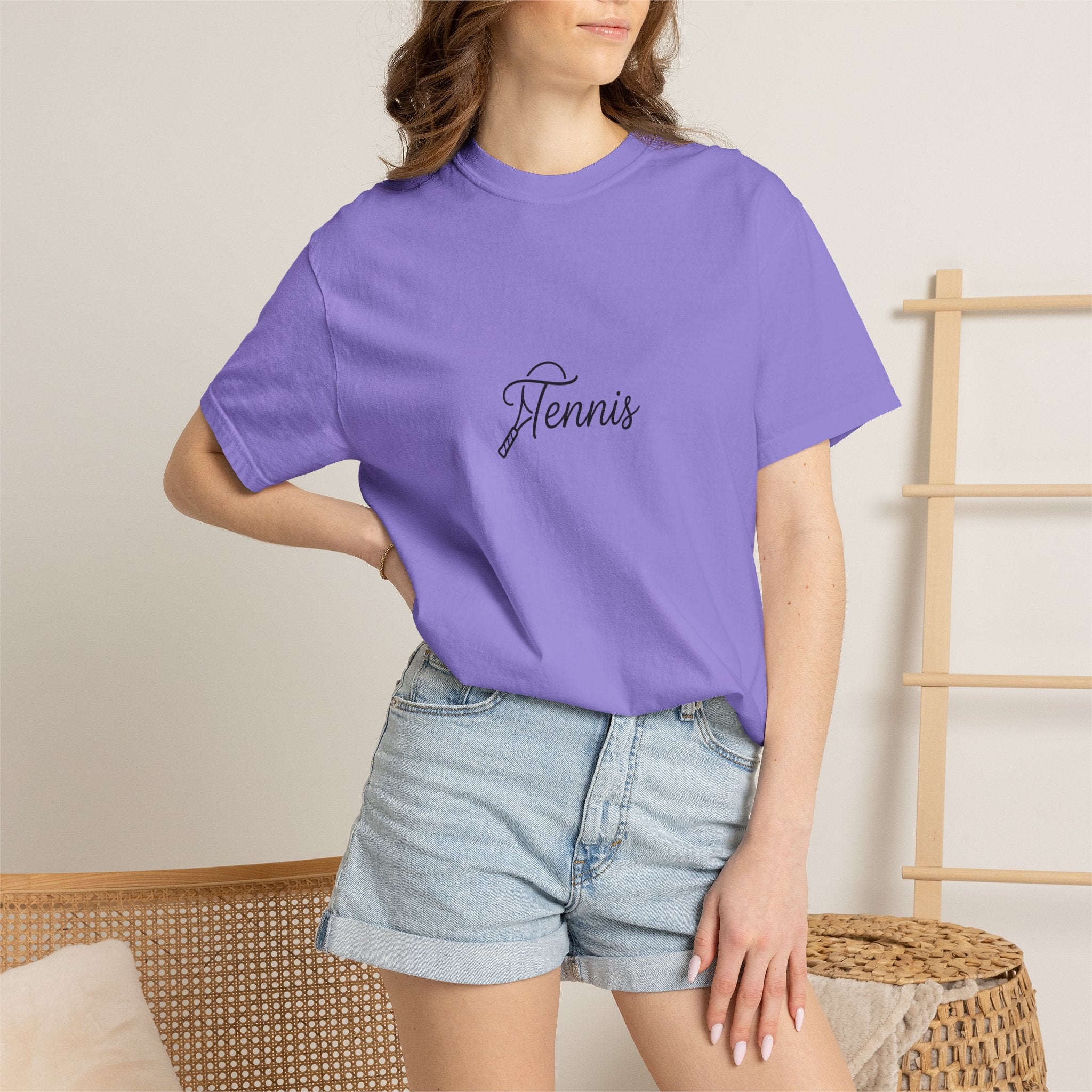 Tennis Script Tee — Minimalist Athletic Tennis T‑Shirt