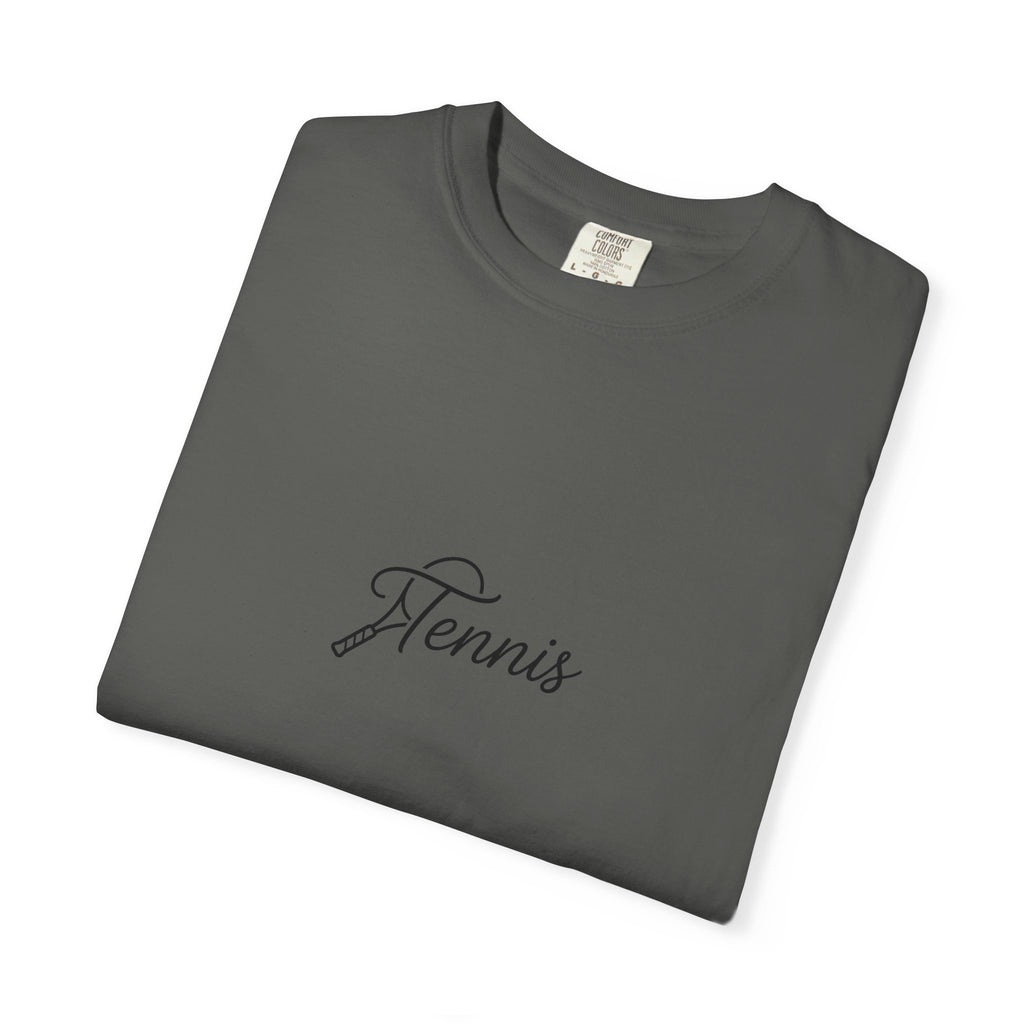 Tennis Script Tee — Minimalist Athletic Tennis T‑Shirt