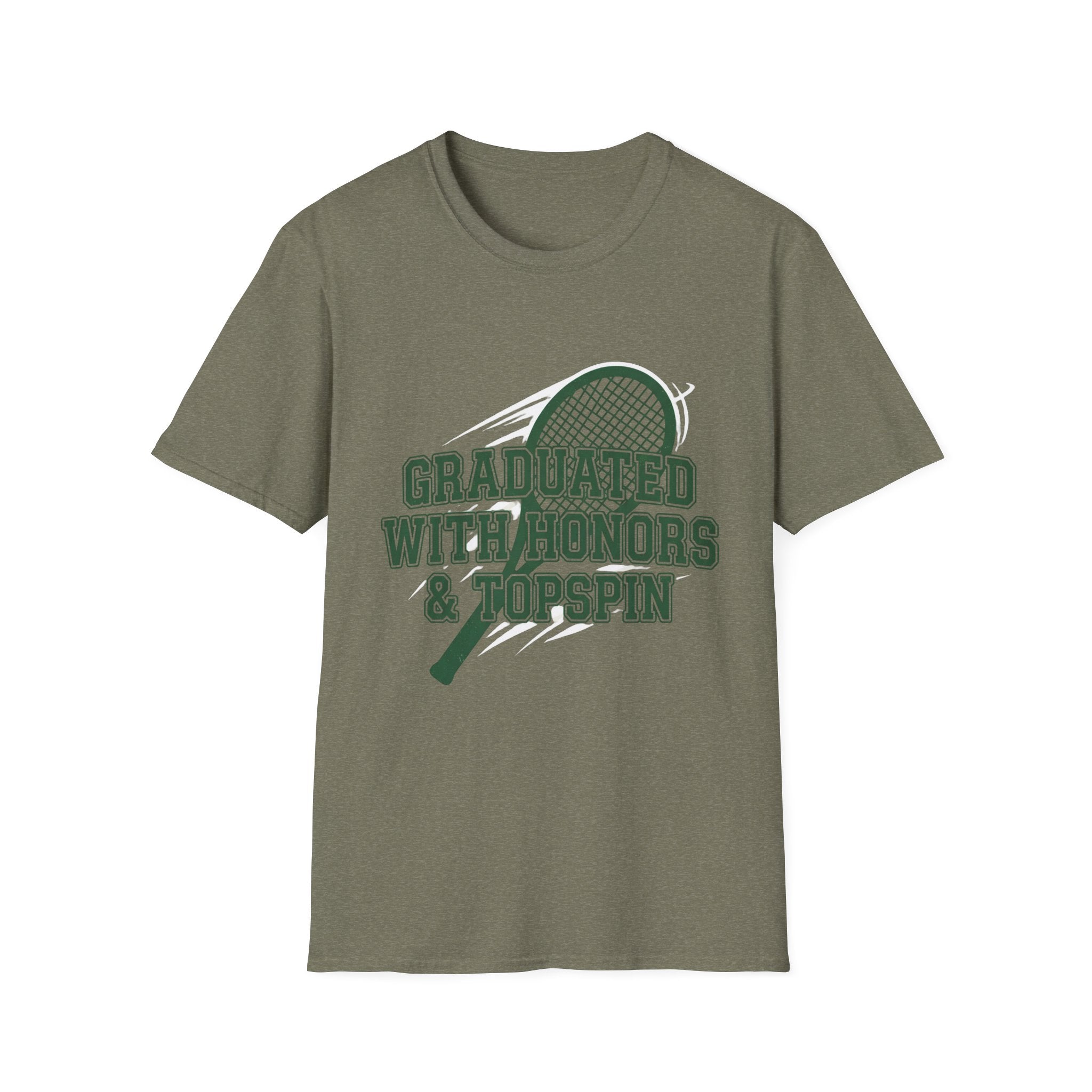 Graduated With Honors Tennis T-Shirt — Vintage Collegiate Topspin Tee