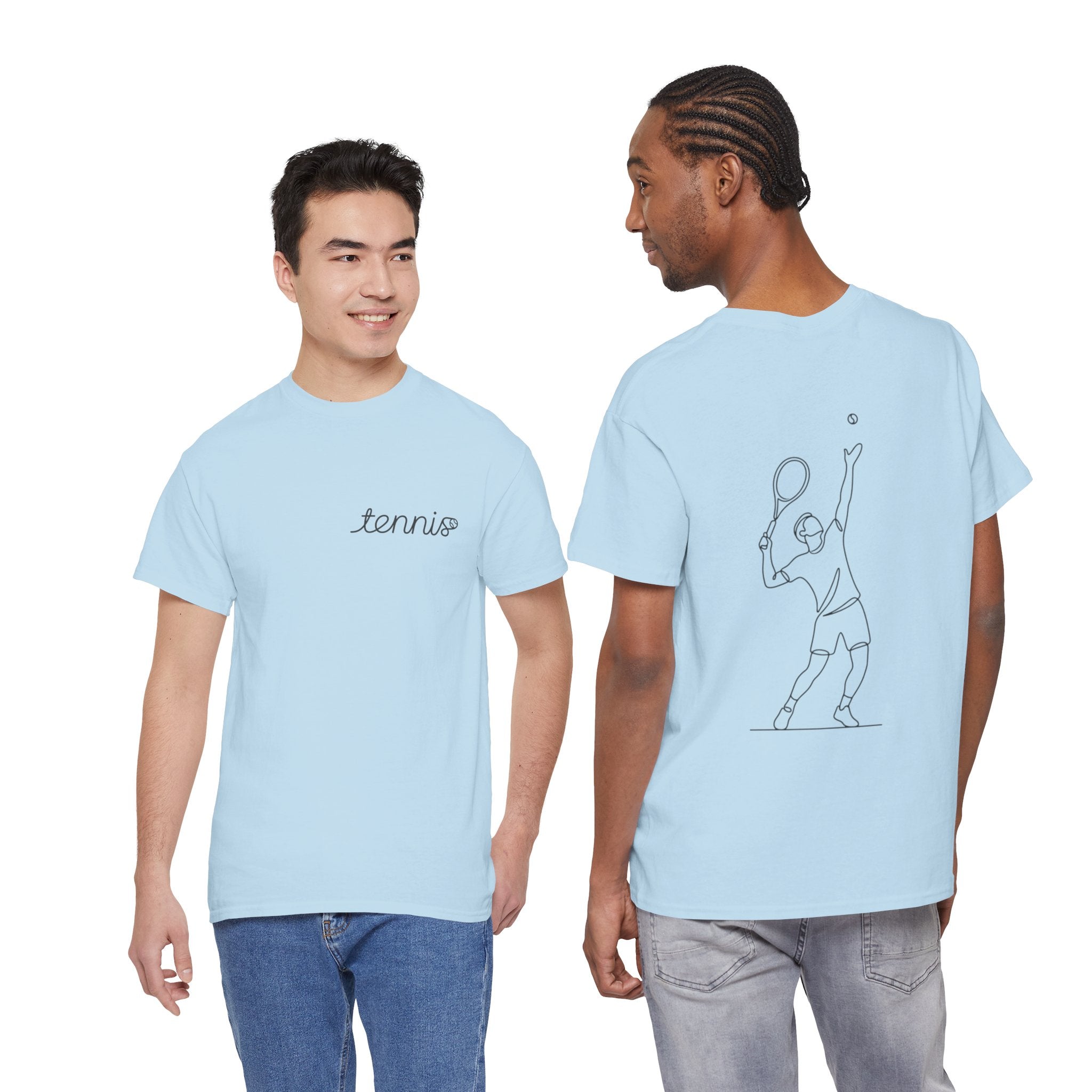 Tennis Serve Line Art Tee — Minimalist Tennis T-Shirt