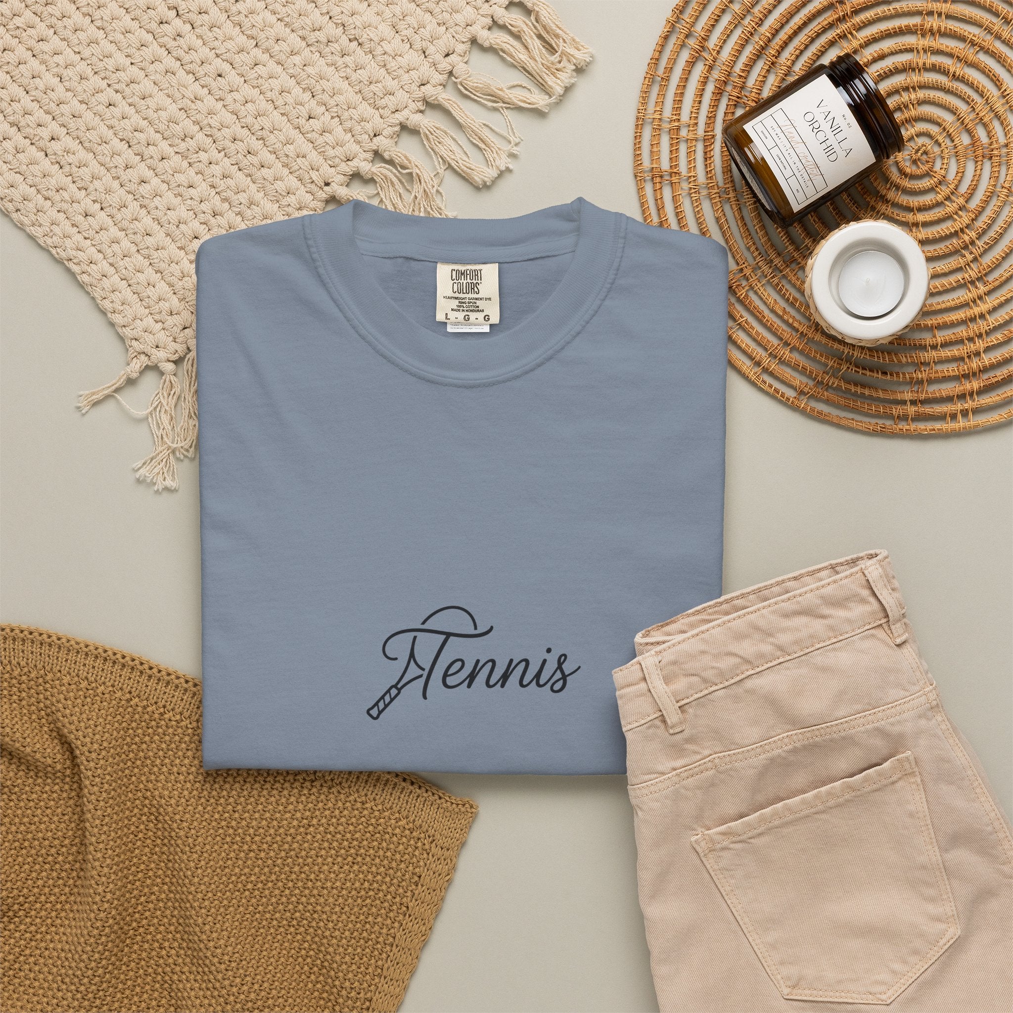 Tennis Script Tee — Minimalist Athletic Tennis T‑Shirt