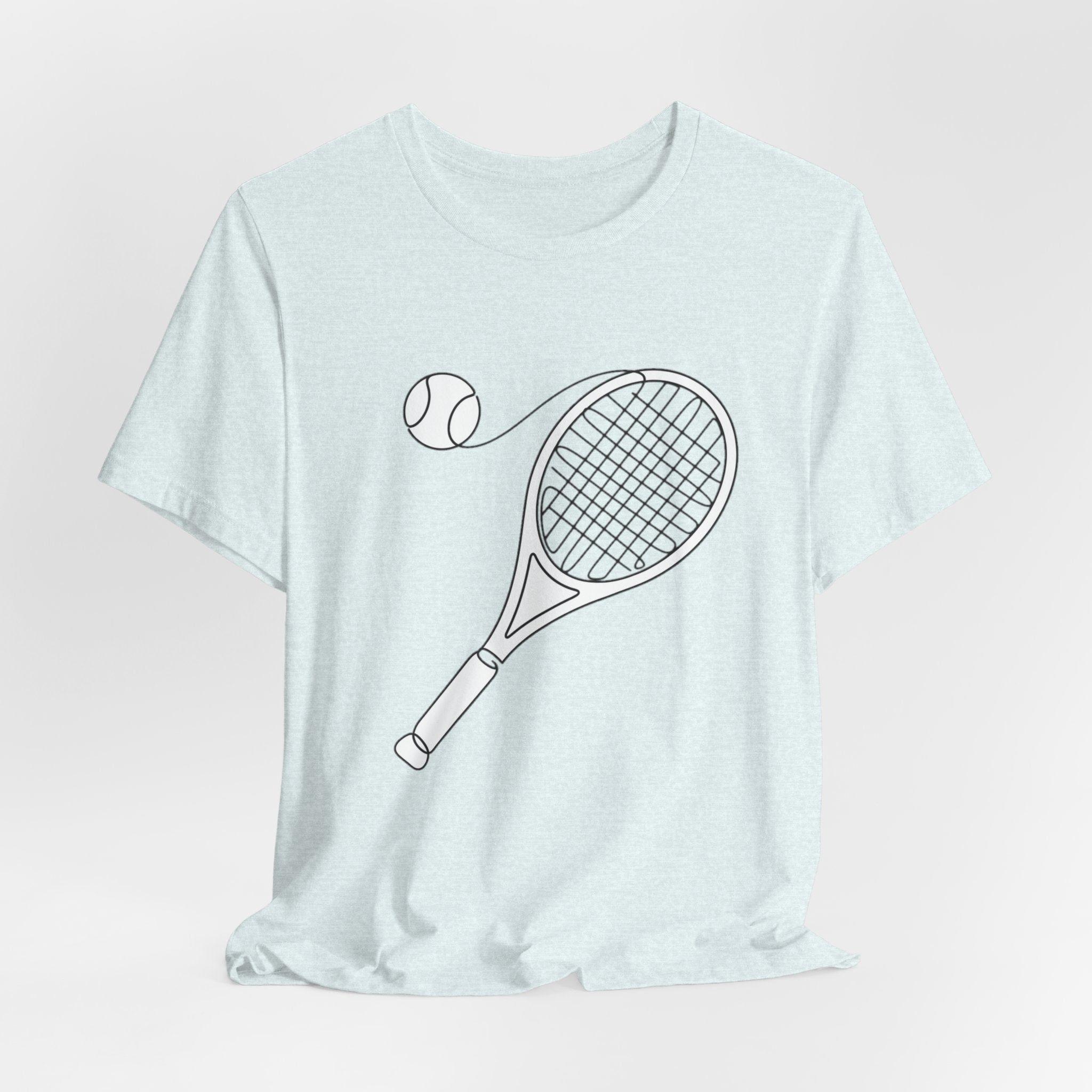 Tennis Racket & Ball Graphic Tee – Minimal Sports T‑Shirt for Players & Fans