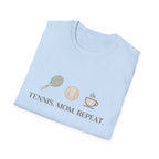 Tennis Mom T‑Shirt – "Tennis. Mom. Repeat." Graphic Tee