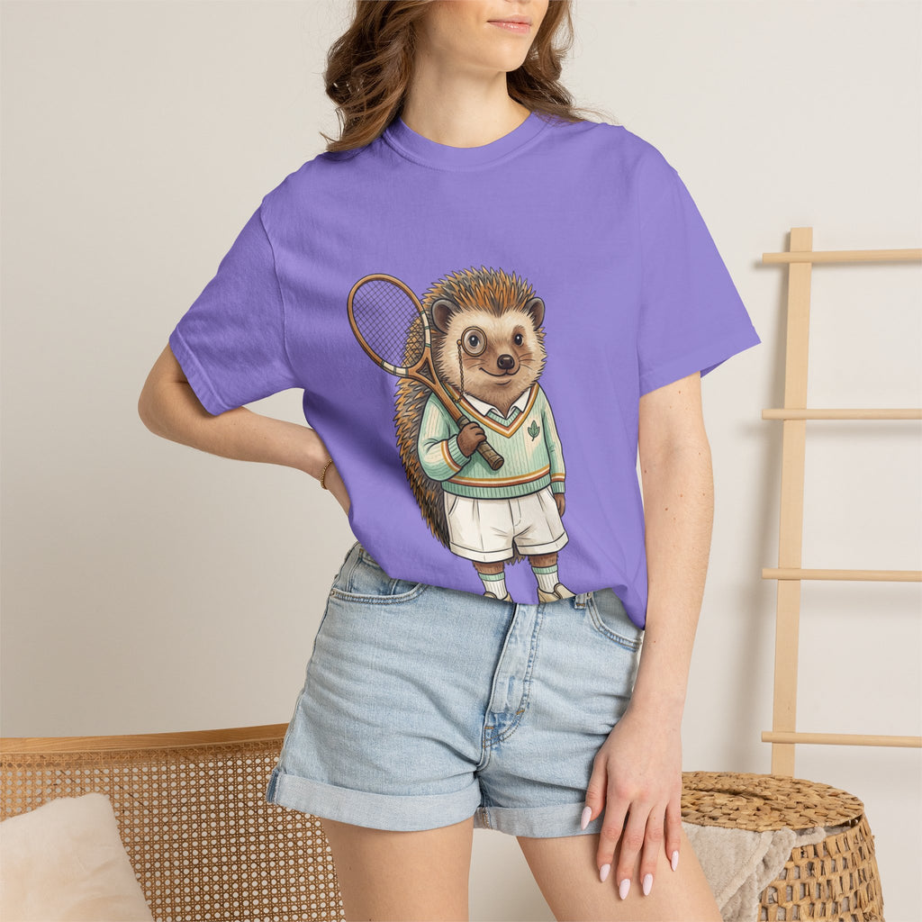 Hedgehog Tennis Player T‑Shirt — Cute Vintage Sports Animal Tee