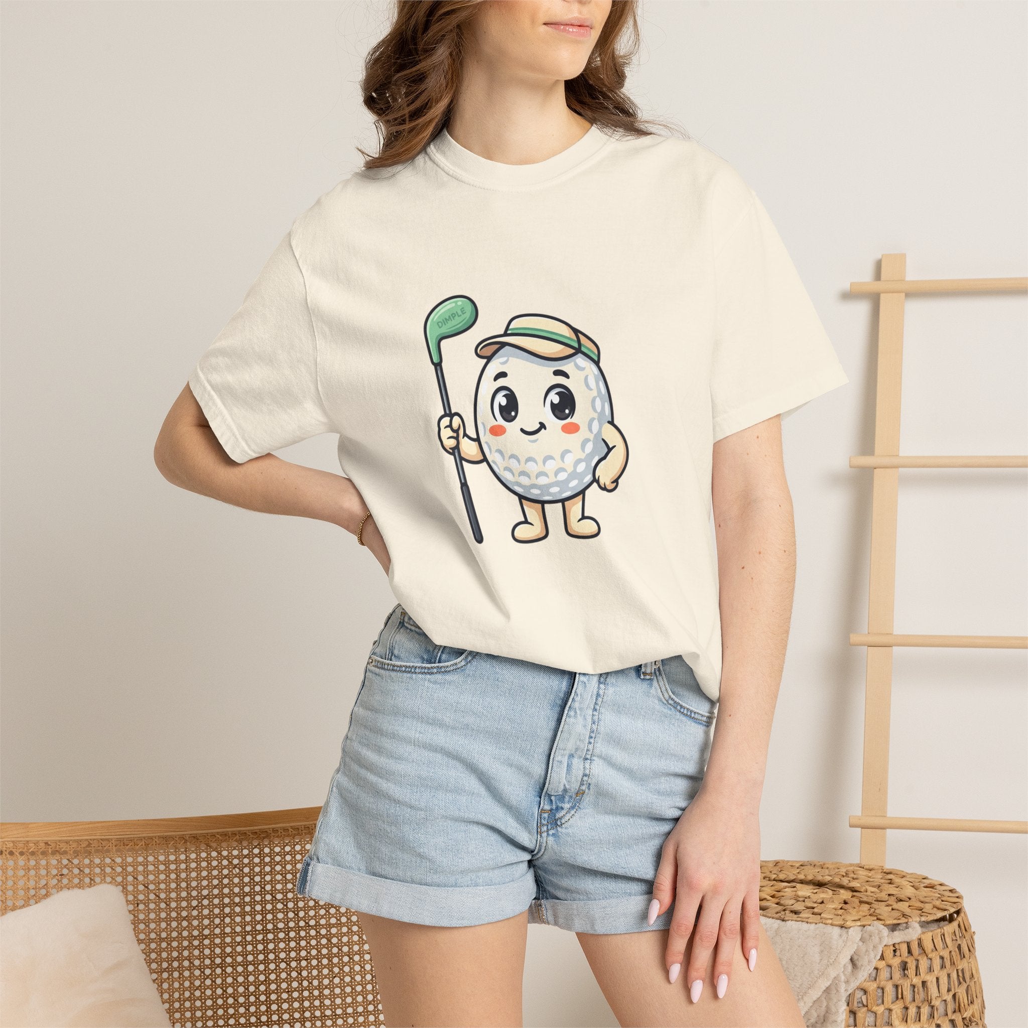Golf Ball Cartoon T-Shirt — Cute Golfer Graphic Tee