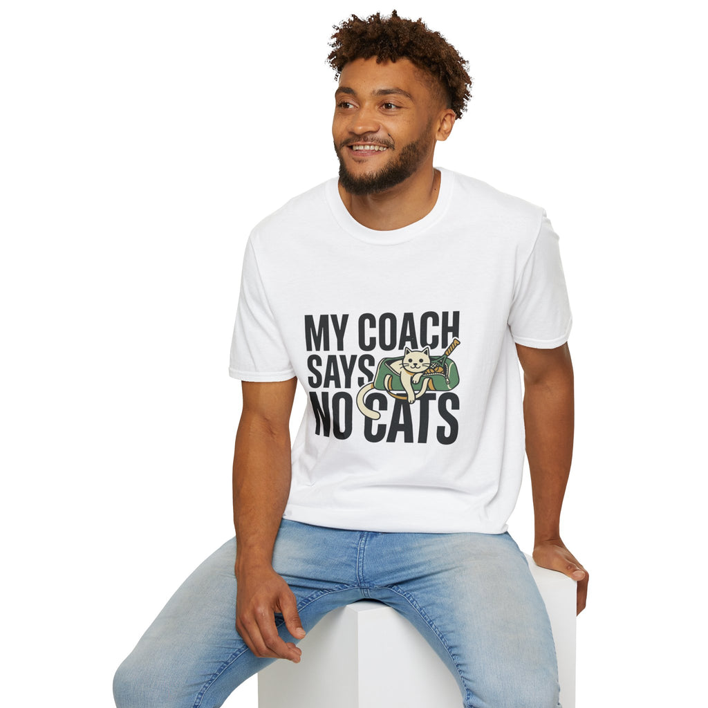 My Coach Says No Cats Funny Cat T-Shirt