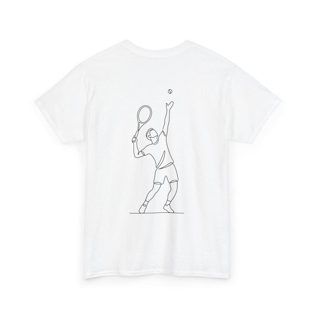 Tennis Serve Line Art Tee — Minimalist Tennis T-Shirt