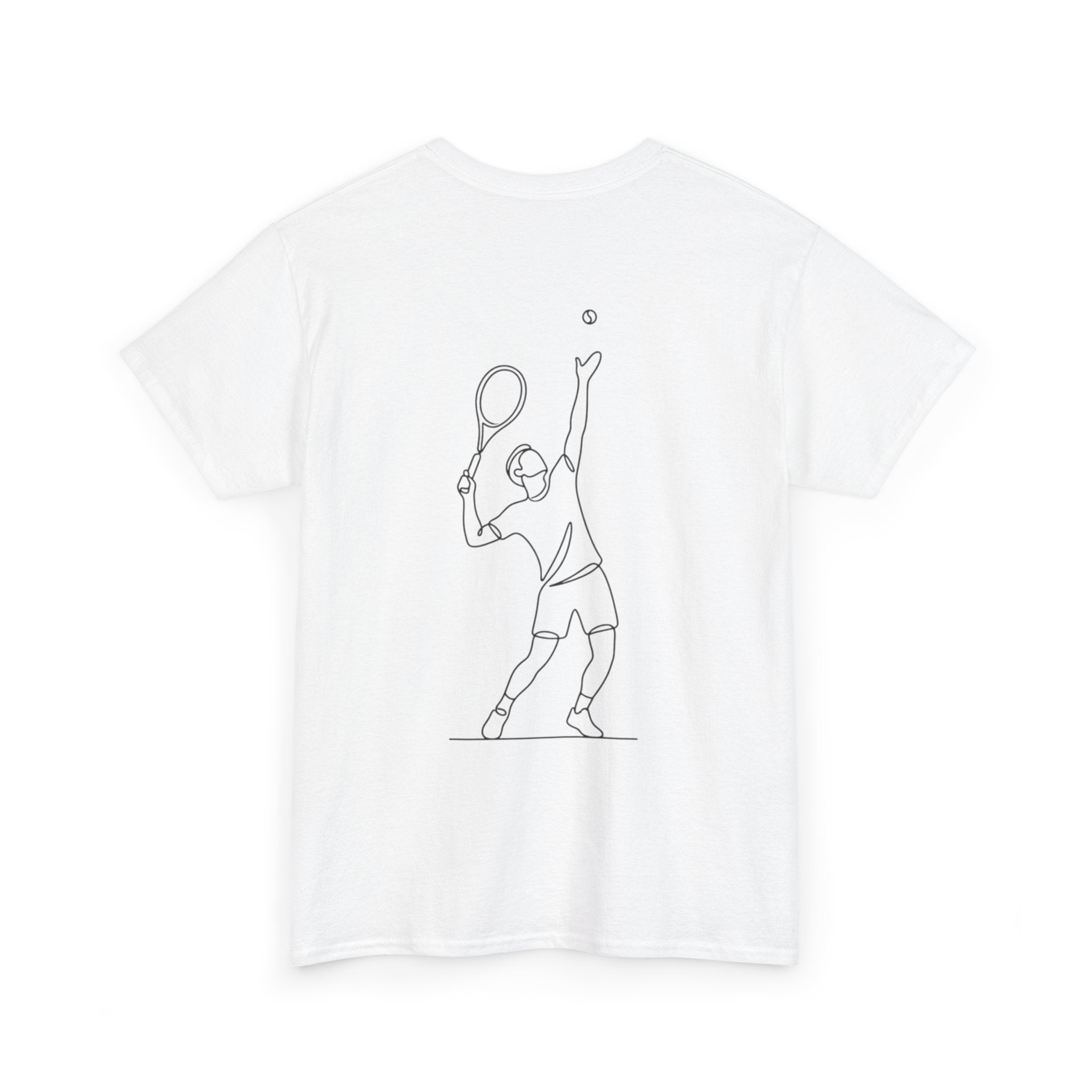 Tennis Serve Line Art Tee — Minimalist Tennis T-Shirt