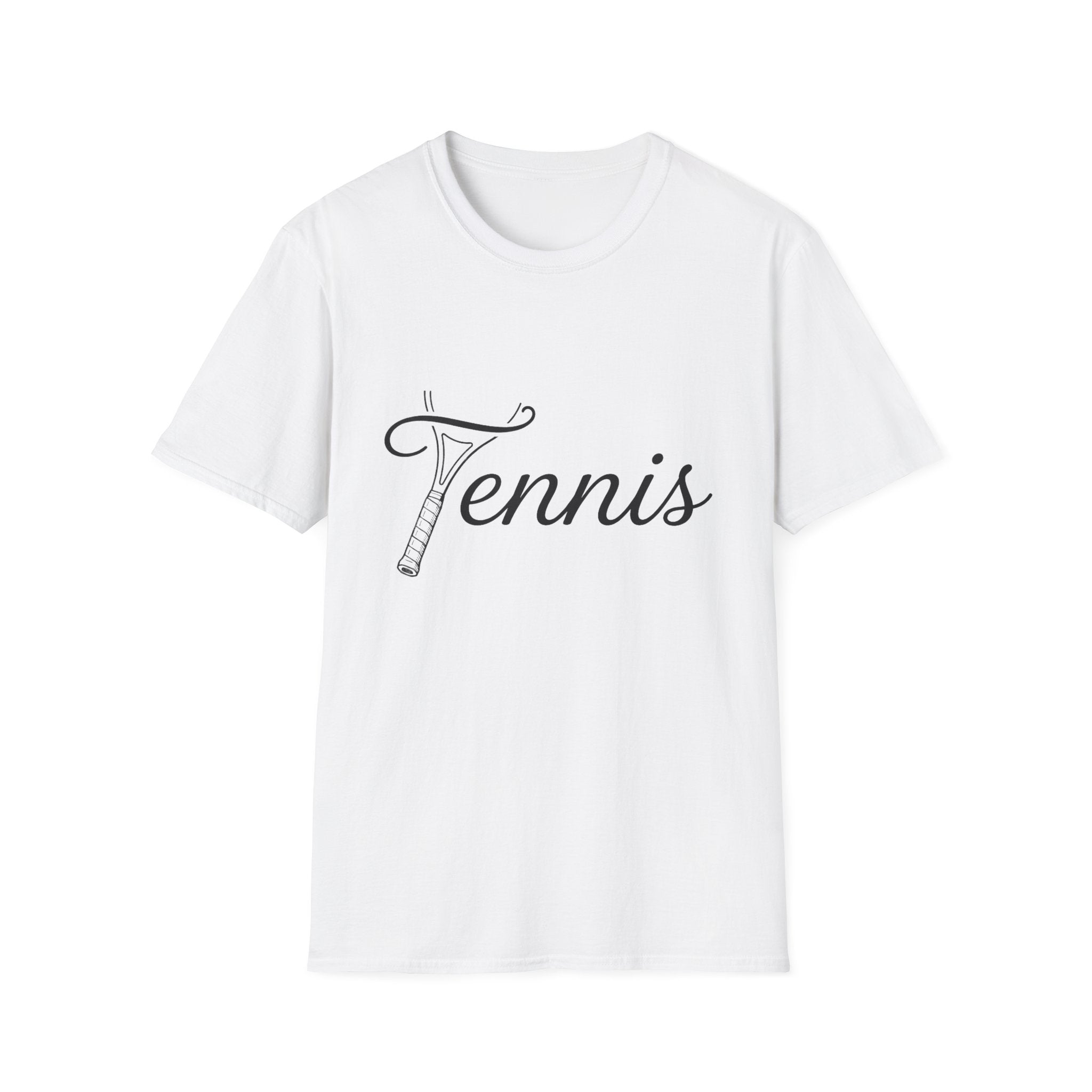 Tennis T-Shirt — Elegant Script Racket Design