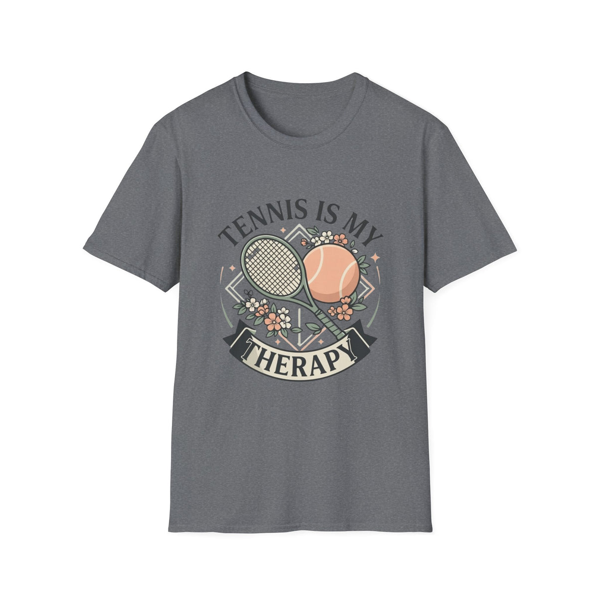T-Shirt — "Tennis Is My Therapy" Graphic Tee
