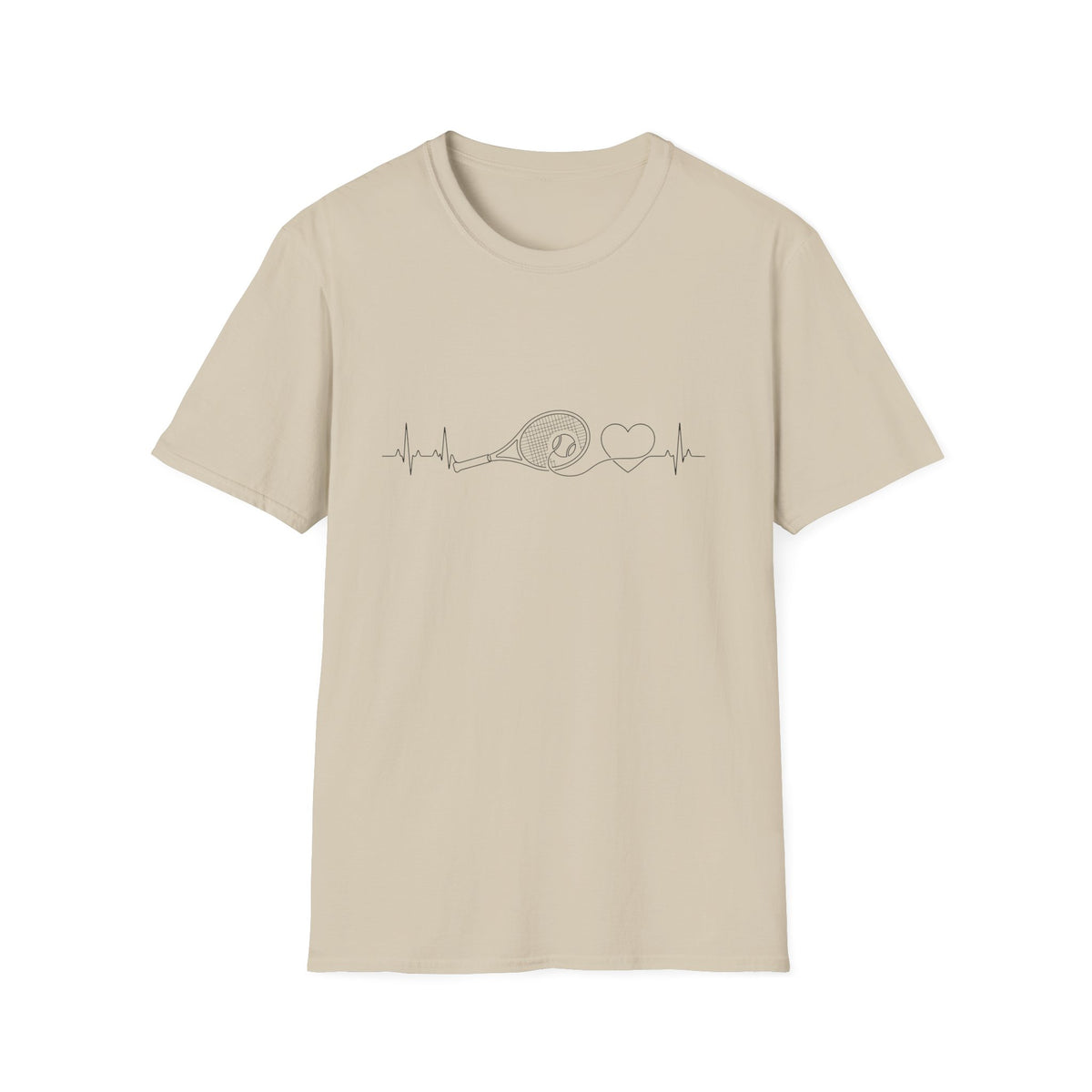 tennis Heartbeat T-Shirt — Minimal Line Art