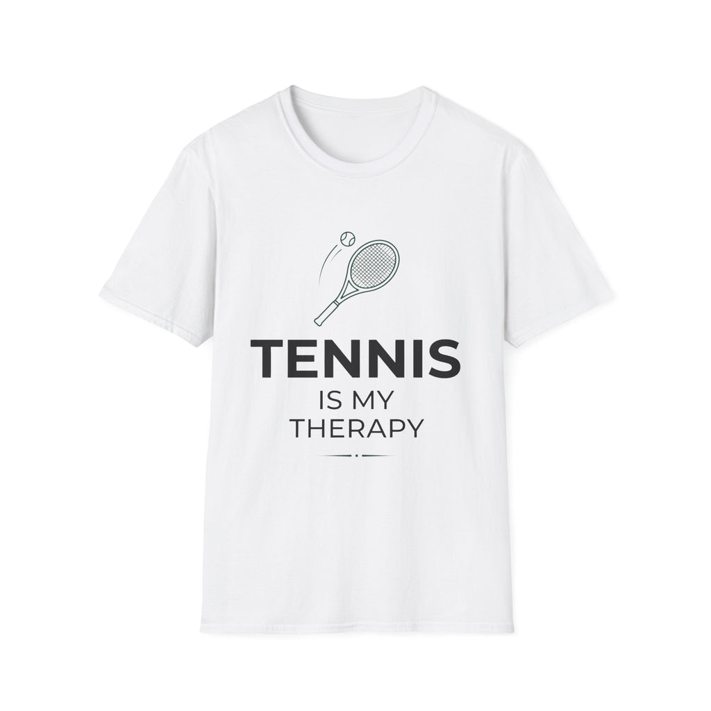 Tennis Is My Therapy T-Shirt — Tennis Racket Graphic Tee for Players & Fans