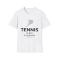 Tennis Is My Therapy T-Shirt — Tennis Racket Graphic Tee for Players & Fans