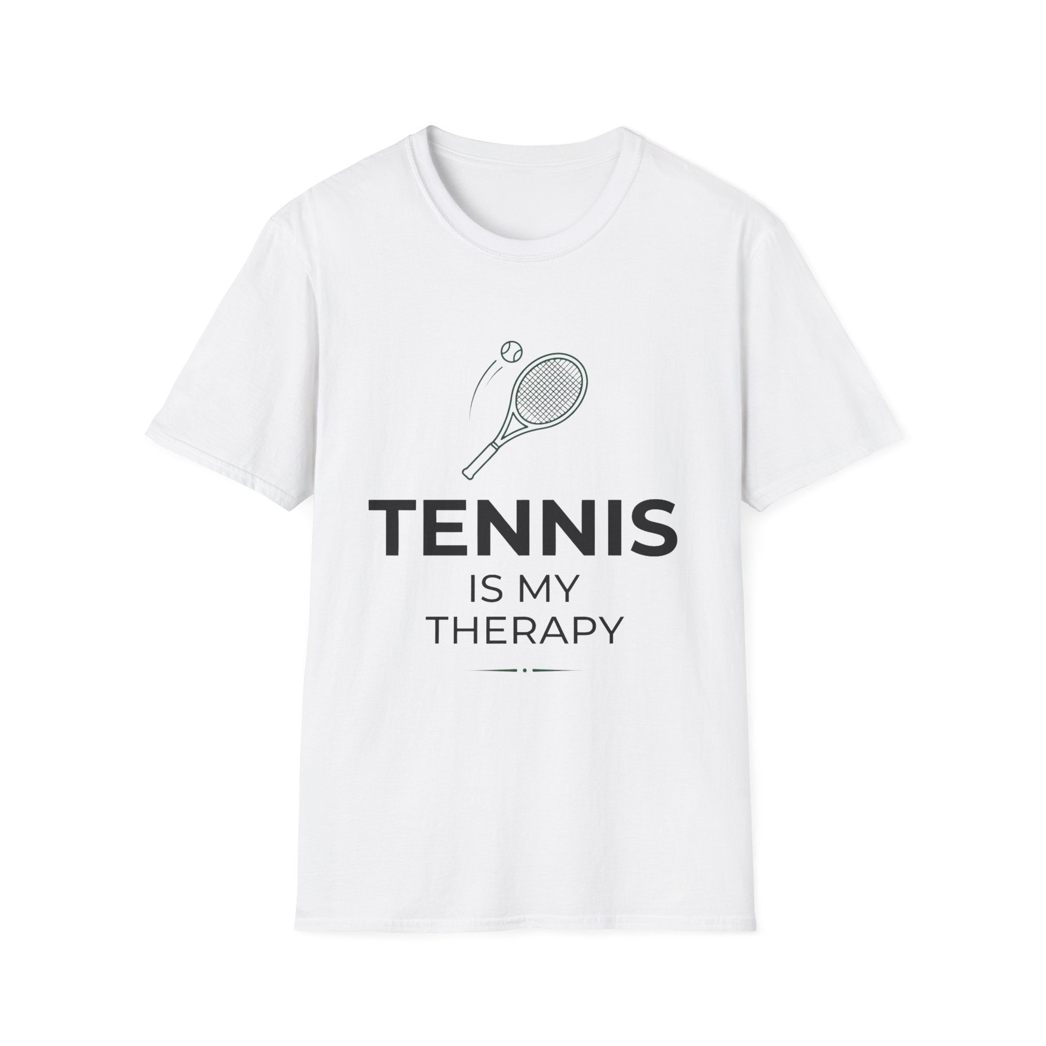 Tennis Is My Therapy T-Shirt — Tennis Racket Graphic Tee for Players & Fans