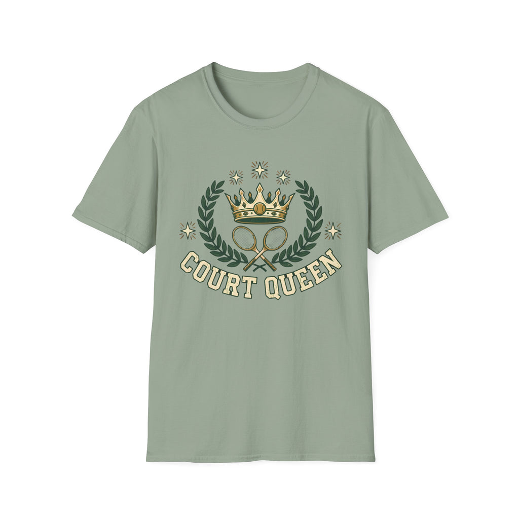 Court Queen Tennis T-Shirt — Vintage Crown Crest Tee