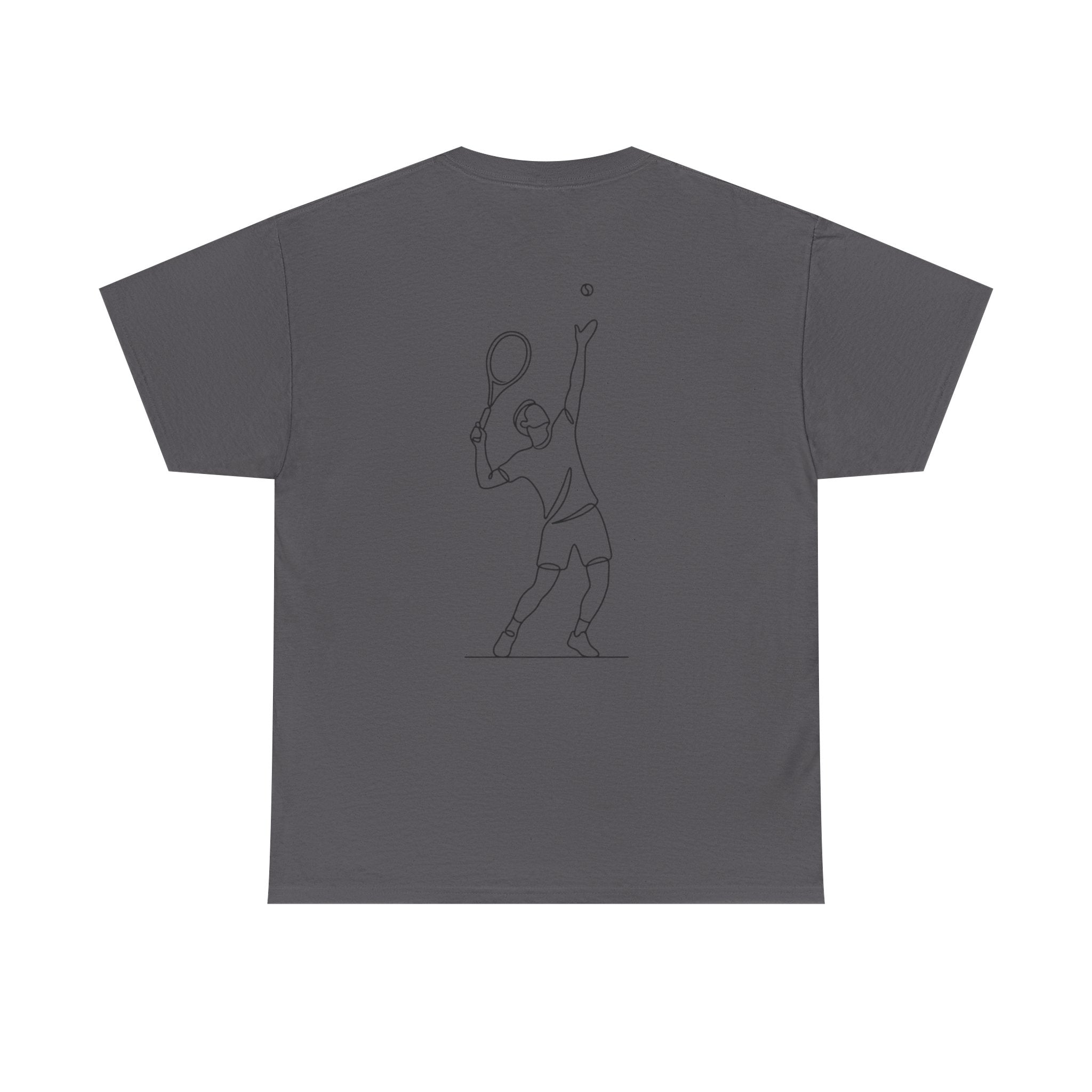 Tennis Serve Line Art Tee — Minimalist Tennis T-Shirt
