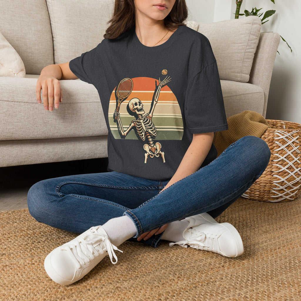 Skeleton Tennis Tee — Retro Sunset Vintage t_shirt
