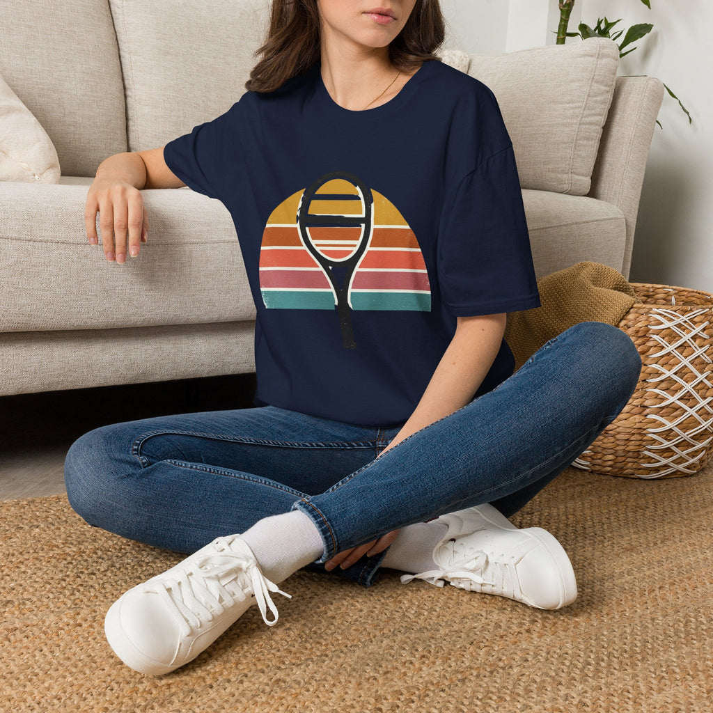 Tennis Racket Retro Sunset T-Shirt
