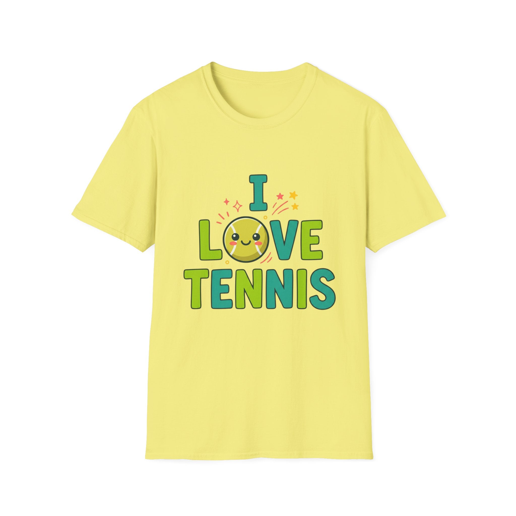I Love Tennis T-Shirt — Cute Smiley Tennis Ball Tee for Players & Fans